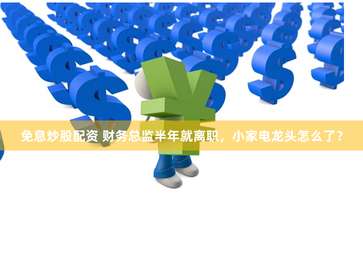 免息炒股配资 财务总监半年就离职，小家电龙头怎么了？