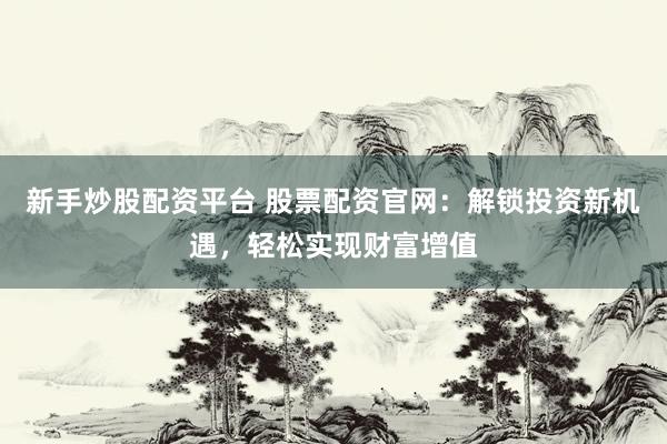 新手炒股配资平台 股票配资官网：解锁投资新机遇，轻松实现财富增值